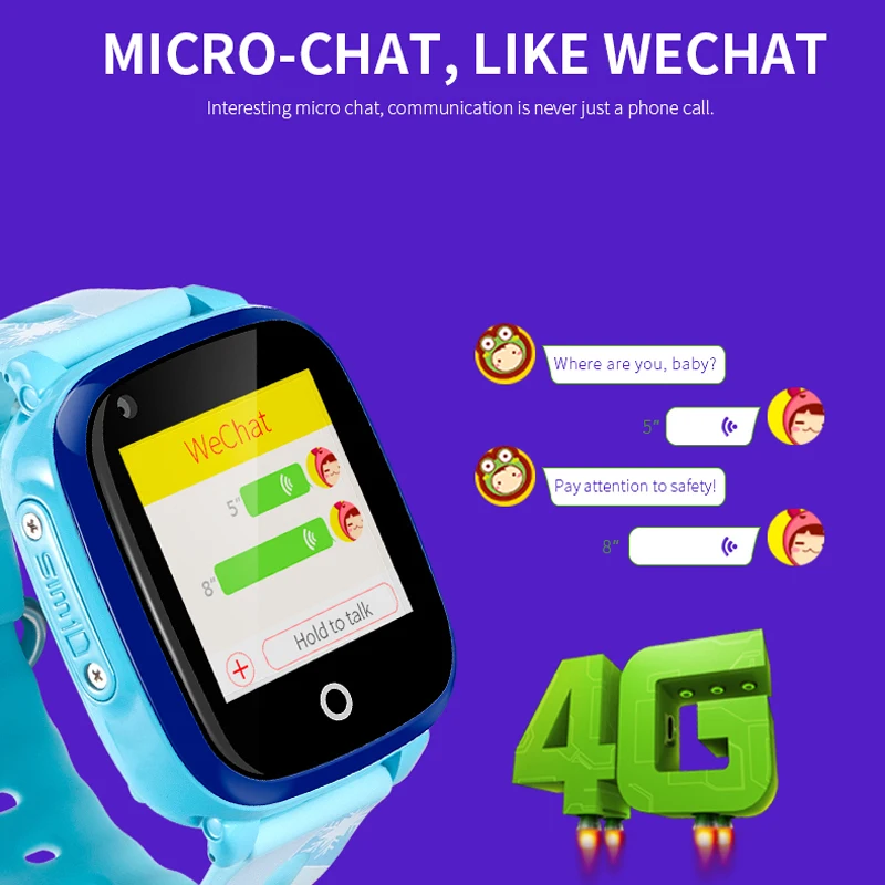  696 DF33Z 4G Smart Kids Watches Waterproof video call One-click SOS for help Camera WIFI GPS locati