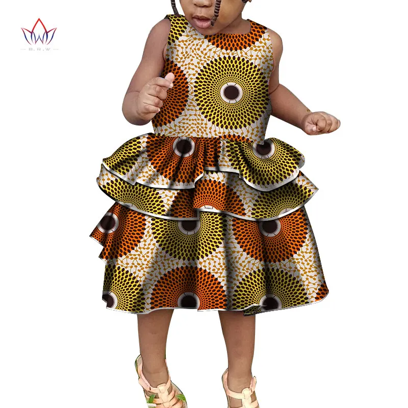 Летняя одежда в африканском стиле для детей, одежда в африканском стиле с круглым вырезом, традиционное Хлопковое платье с принтом для девочек, без рукавов, WYT242 - Цвет: 16