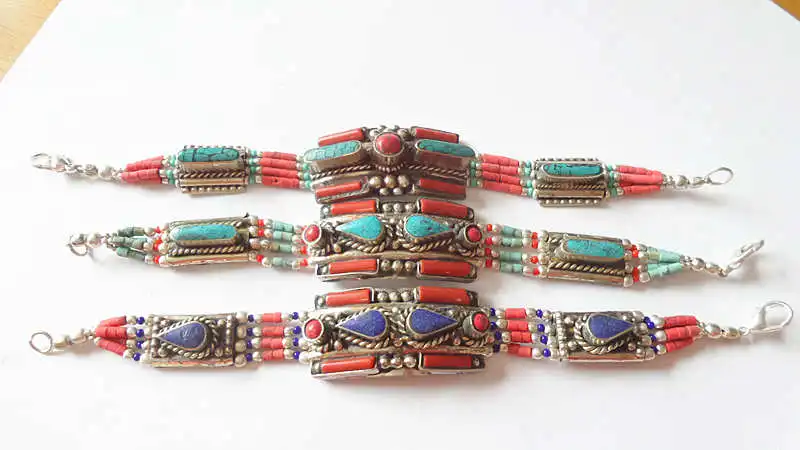 Last Clearance Sale-Indian Bracelets Copper Inlay Colorful Stone Clasp Bracelets Only$9.9 Multi Designs