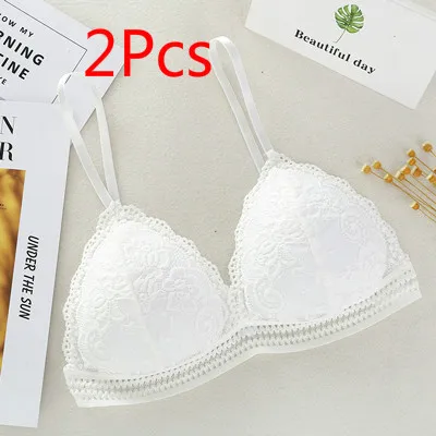 2pcs white 2 шт./партия эротический Бюсгальтер дышащий бюстгальтер нижнее белье пуш-ап бюстгальтер женское нижнее белье беспроводной лифчик, бюстгальтер Femme - Цвет: 2pcs white