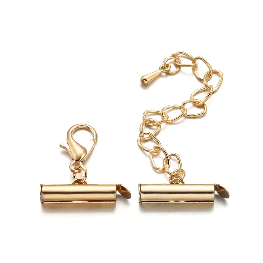 10-Piece Metal Bracelet End Connectors with Extending Lobster Clasps