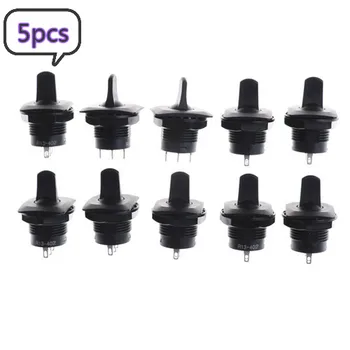 

5Pcs SPDT Panel Mount SCI R13-402 15mm ON-ON 3Pin 2Position Maintained Round Toggle Switch Panel Thickness:6mm Max
