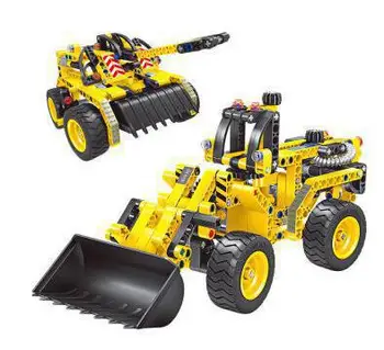 

Diy Building Blocks 2 In1 City 261pcs Construction Technic Backhoe Loader Tank Bricks Educational Toys For Children Kids Gift