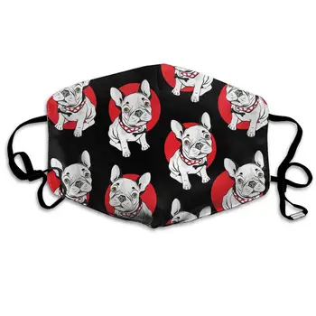 

Fashion French Bulldog Washable Reusable Mask, Cotton Anti Dust Half Face Mouth Mask For Kids Teens Men Women With Adjustable