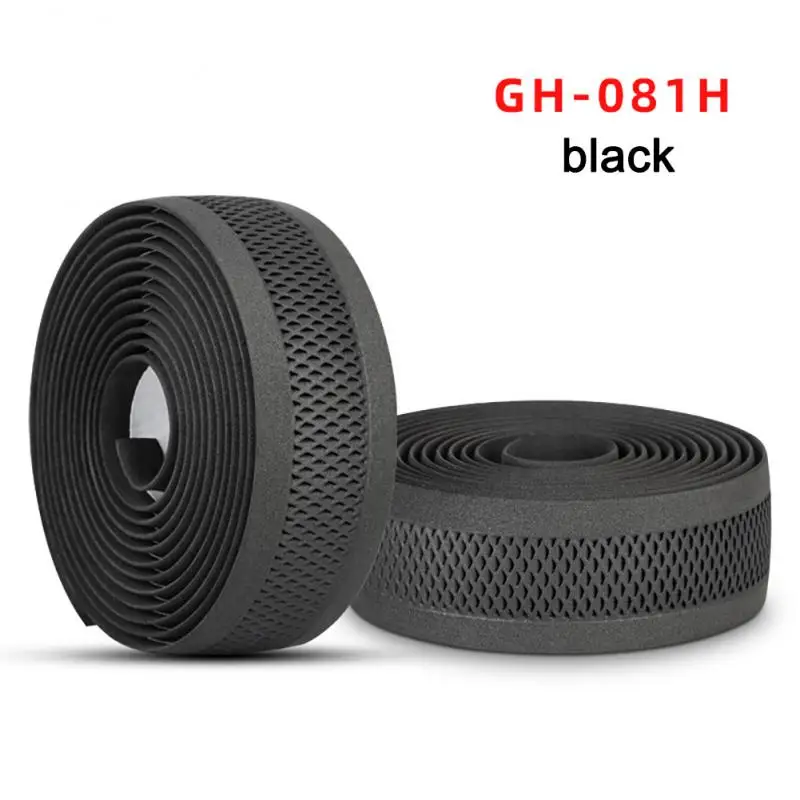 

PROMEND Road Bike Handlebar Tapes Balck Mesh Design Antislip Handlebar Tape Comfort Durable Shock Absorption Black Leather Tapes