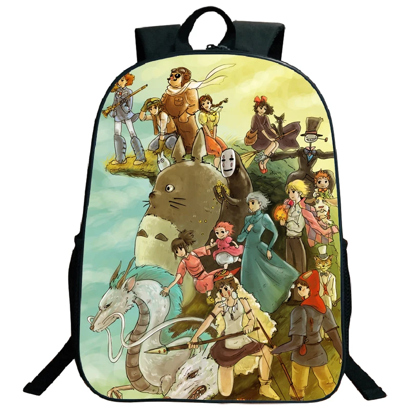 Studio Ghibli Elemental Cute Charms Backpack Daypack Bookbag Laptop School Bag with USB Charging Port 