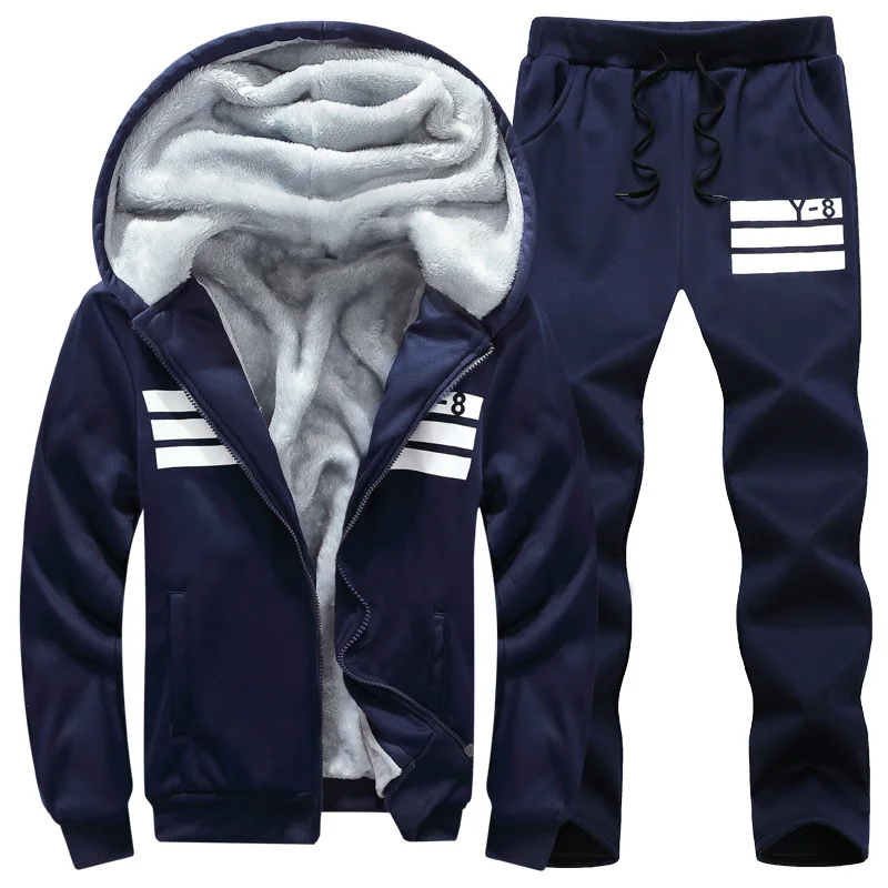 

Trainingspak Mannen Hooded Tracksuit Plus Velvet Men Tracksuits 2 Piece Set Sweat+Sweatpants Mens Plus Size 6XL 7XL 8XL 9XL Sets