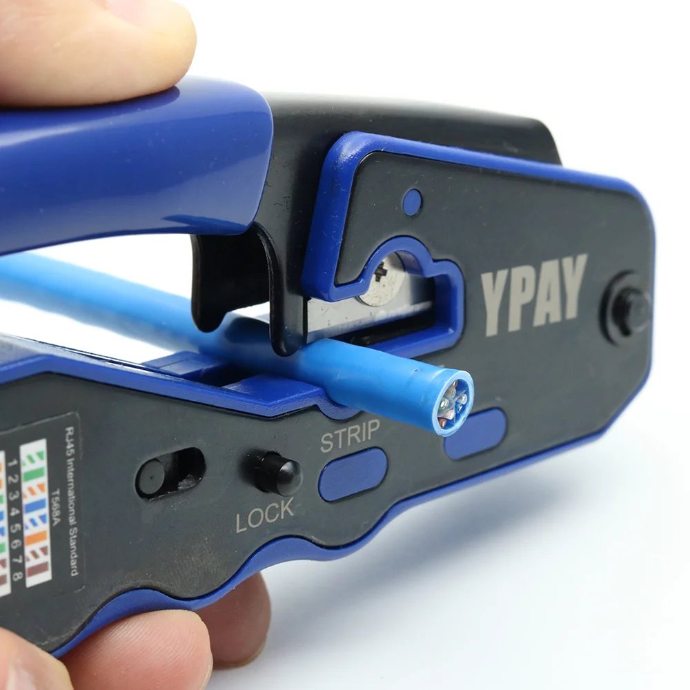 YPAY rj45 crimper network tools pliers cat5 cat6 8p rg rj 45 ethernet cable Stripper pressing wire clamp tongs clip rg45 lan network repair kit