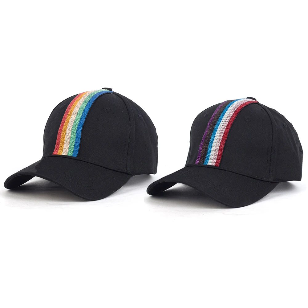 Geebro Fashion Casual Colorful Ribbon Cotton Baseball Caps For Woman Girls Solid color Adjustable Hats Hip hop Sport Fitted Caps