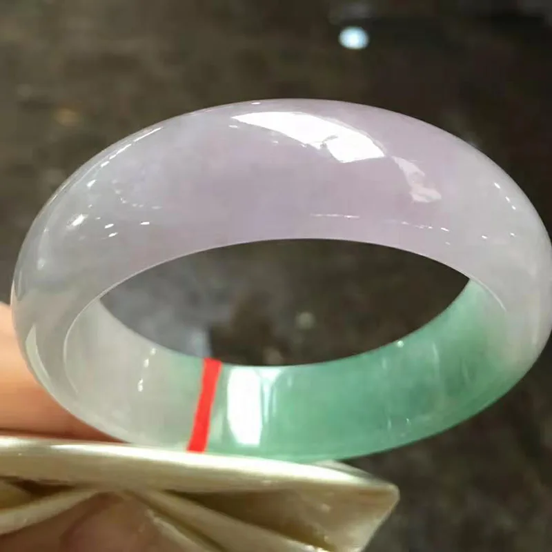 Myanmar Jadeite ice прозрачный идеальный широкий вариант браслета(включая сертификат