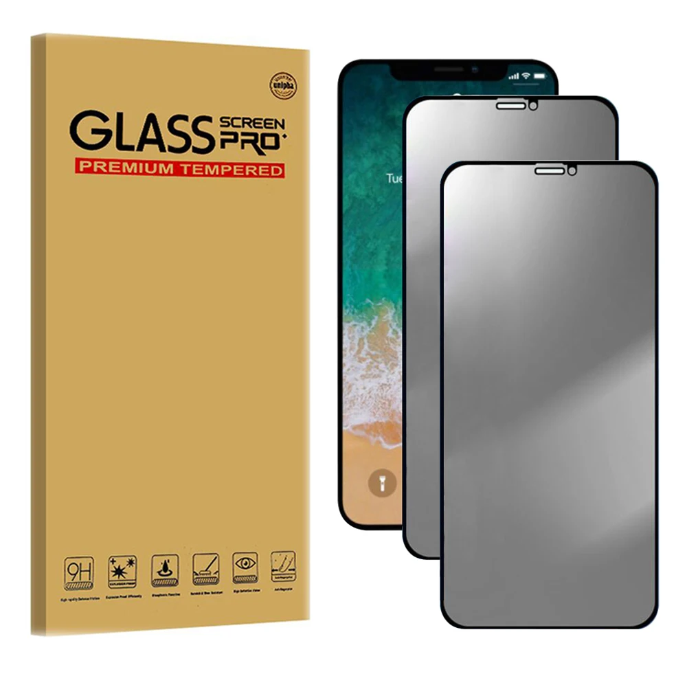 CAMDEMS 50PCS 2in1 privacy Tempered Glass screen protector for iphone 11pro max 11pro 11 xs max xr x 8plus 6S Anti-peeping film