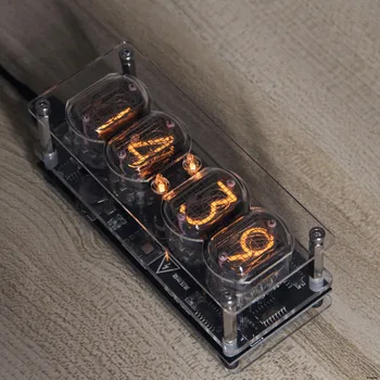 

IN-12 Glow Tube Clock 4-bit IN12 glow tube clock Seven-color RGB LED DS3231 nixie clock IN-12B