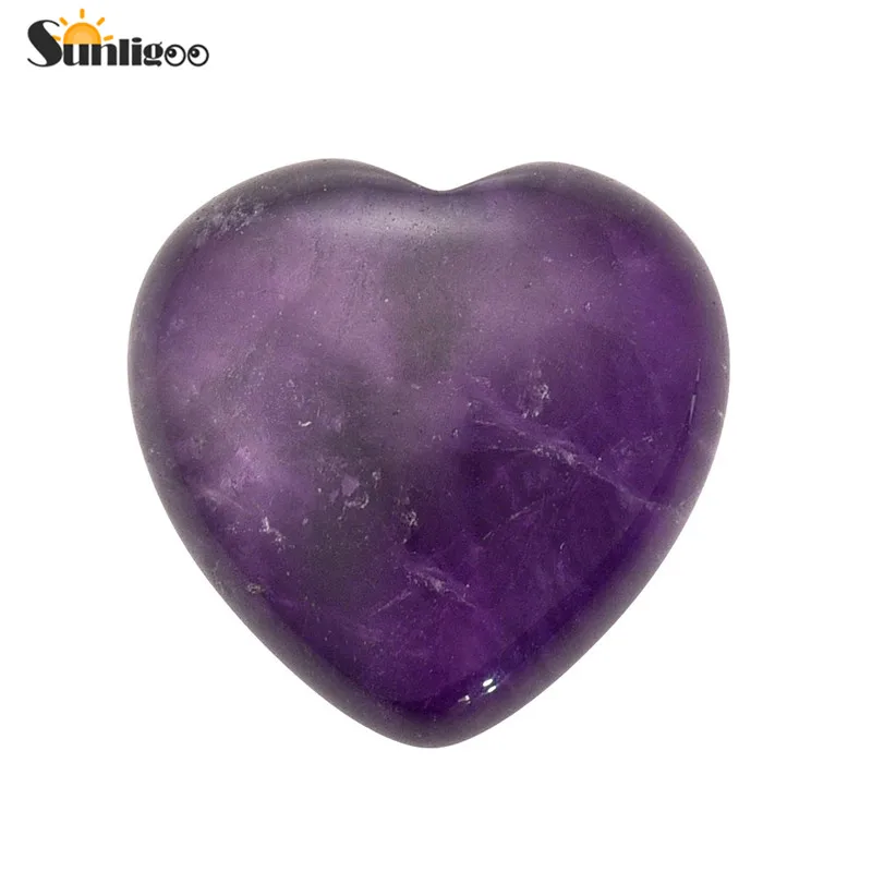 1x Amethyst Sunligoo мини 25 мм естественная форма сердца камень карман DIY незакрепленный драгоценный камень фигурка Любовь Подарки На удачу Камень Статуя украшение для дома - Цвет: 1x Amethyst