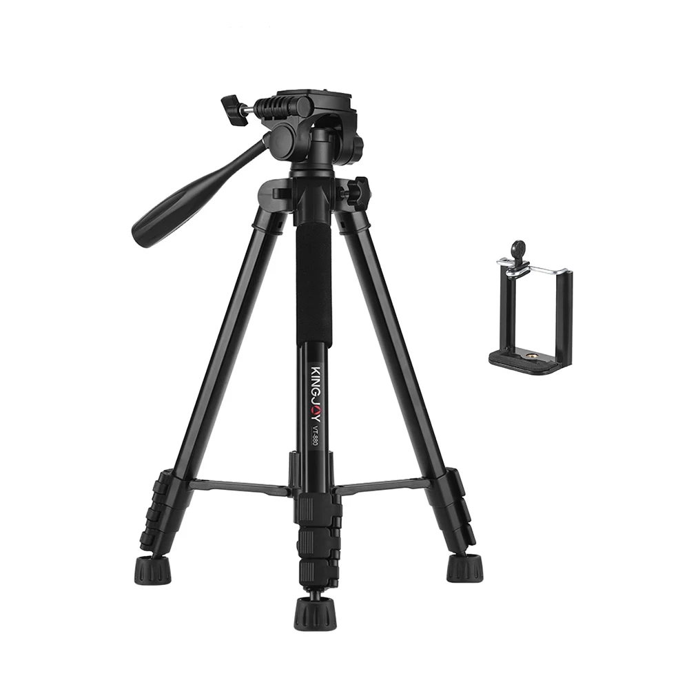 

KINGJOY VT-880 Portable Extendable Camera Tripod Monopod for Canon Nikon Sony DSLR DV Video Camcorder with Phone Holder Clip