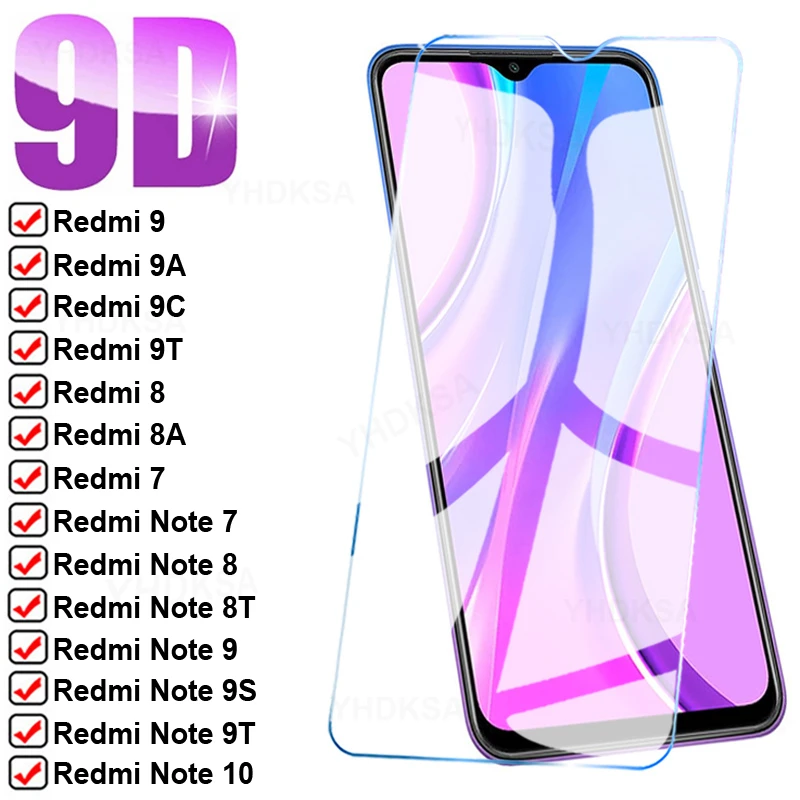 9D Full Kính Bảo Vệ Cho Xiaomi Redmi 9 9A 9C 9T 8 8A Cường Lực Bảo Vệ Màn Hình Redmi Note 7 8 9 10 Pro 8T 9T 9S Kính Phim phone glass protector