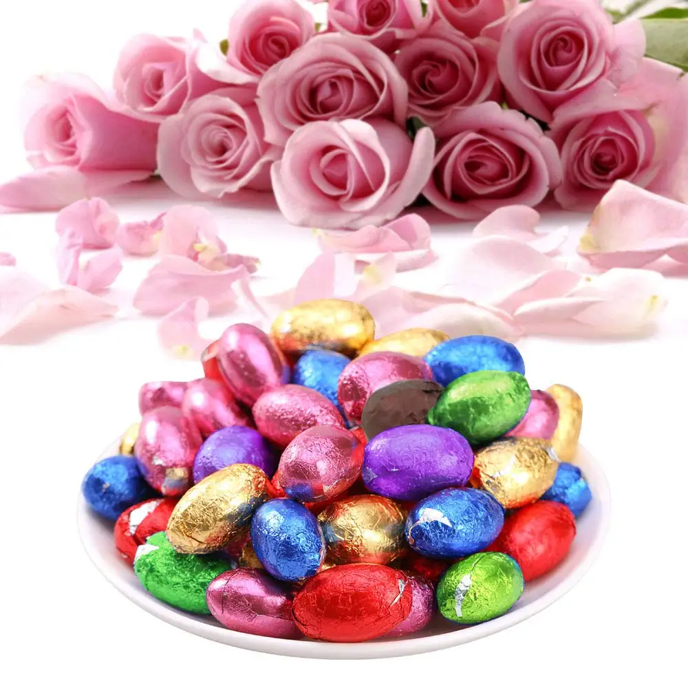 METABLE 800 Pieces 8 Colors Chocolate Candy Wrappers Aluminium Foil Packaging for DIY Candy Packaging Decoration