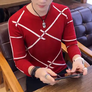 

Long Sleeve Men Casual Autumn Sweater Patchwork Color Pullover Striped Long Sleeve Sweater Laipelar Men Colorblock Sweater Tops