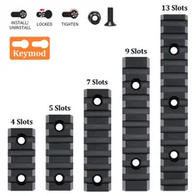 4 5 7 9 13 slot 21mm picatinny weaver ferroviário para keymod handguard escopo base de montagem rifle caça acessórios trilho alumínio