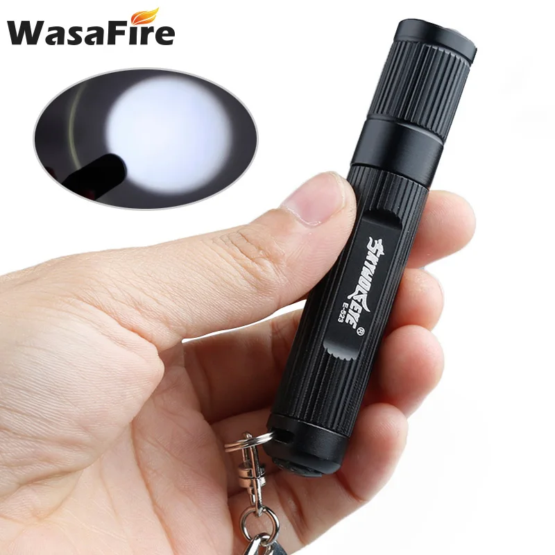 Mini XPE LED Keychain Light Pocket Flashlight Key Ring Lamp Torch AAA