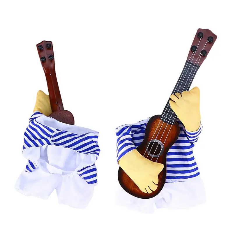 Funny Singer Puppy Costumes Pet Clothes Dog Playing Guitar Cosplay Cat Party Christmas Gift |