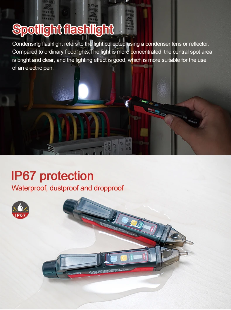 UNI-T UT12E UT12M Socket Wall AC Voltage Detector Indicator 24V-1000V Non Contact Volt Current Electric Sensor Test Pen digital calipers bunnings