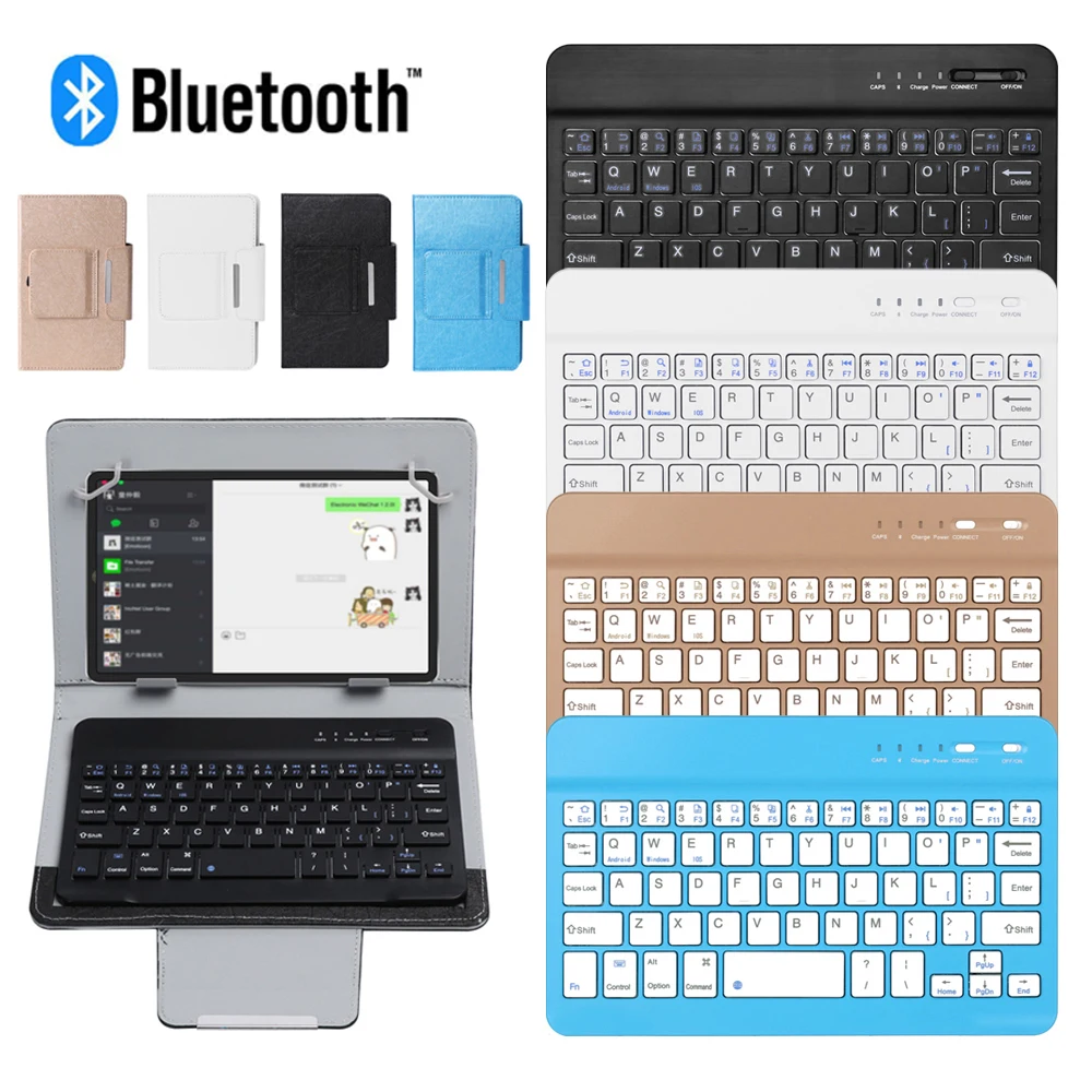 

1PC High Quality Ultra Slim Wireless Bluetooth Keyboard With Protective Case Rechargeable Portable For Phone Tablet PC Laptop
