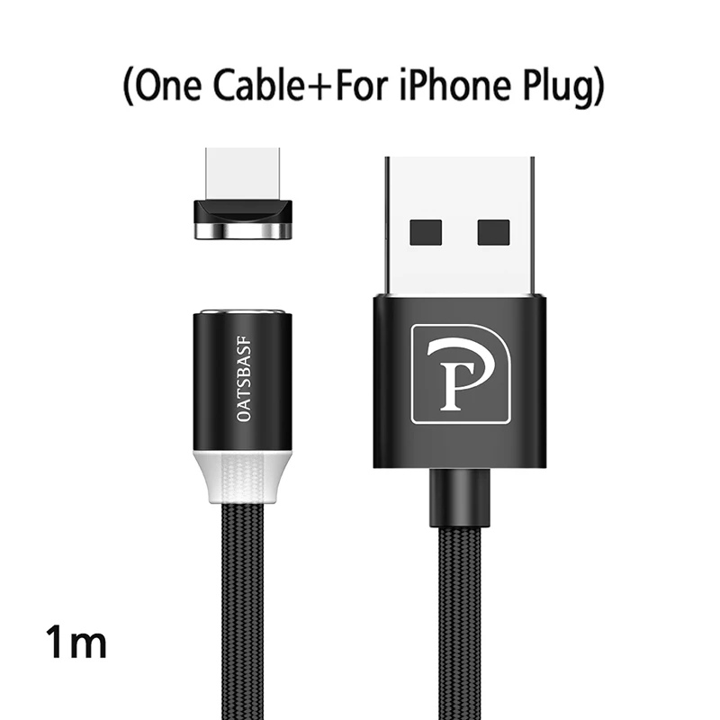 Магнитный кабель Micro usb type C кабель для iPhone xs samsung Быстрая зарядка Магнитный USB кабель для мобильного телефона - Цвет: black for iphone