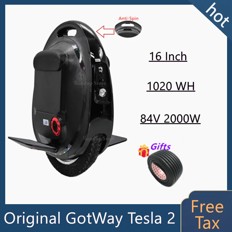 Оригинальный самобалансирующийся электрический скутер GotWay Tesla 2 2000 Вт мотор 84 в