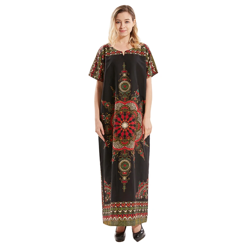 Африканский принт свободные макси осень зима Дашики Vestidos африканские Дашики платья для женщин