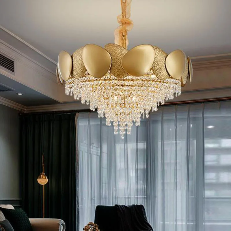 Manggic, роскошная хрустальная люстра, лампа из нержавеющей стали, светодиодный светильник, освещение для гостиной, хрустальная люстра домашнее украшение