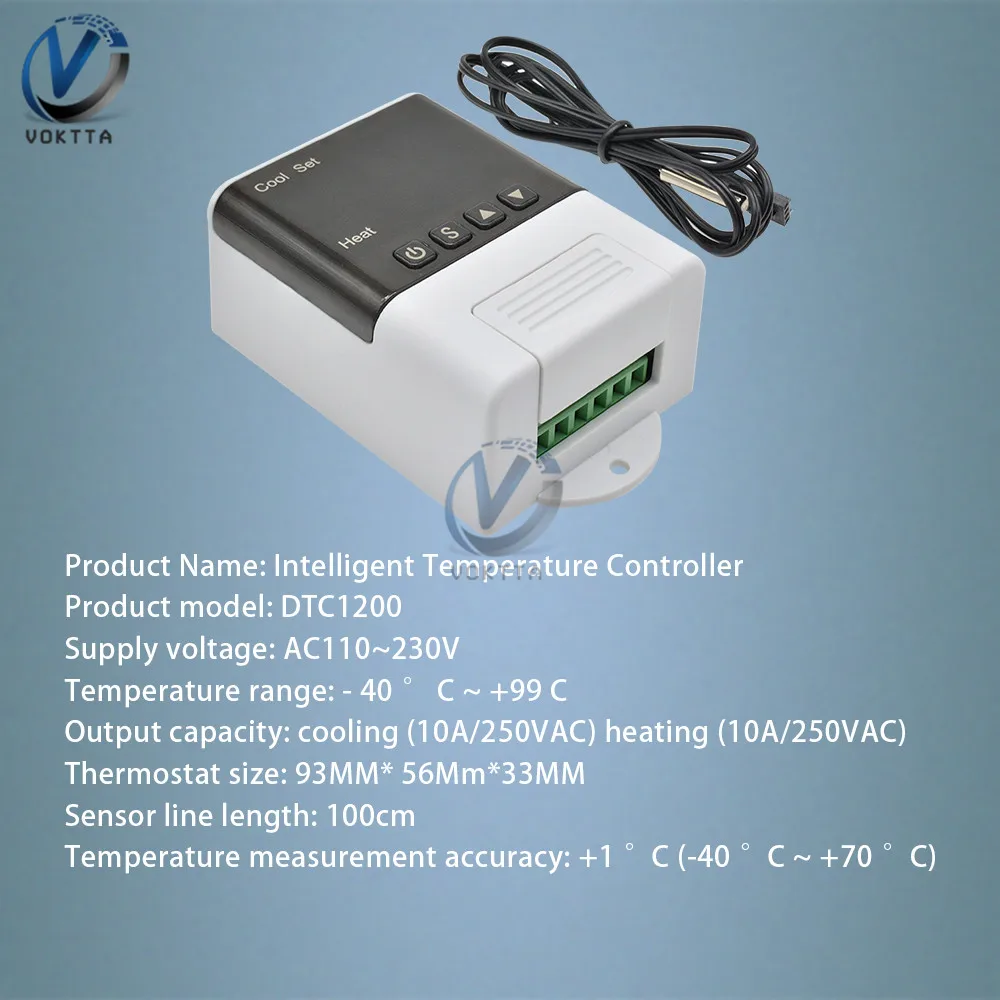 DTC1200 AC 110V 220V термостат контроллер температуры электронный цифровой терморегулятор для аквариума инкубатор