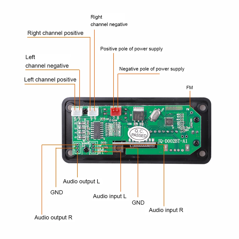 50W Amplifier DC 6V-12V MP3 Player Decoder Board Bluetooth 5.0 Car FM Radio Module Support TF USB AUX 3.5 WMA Player Decoder