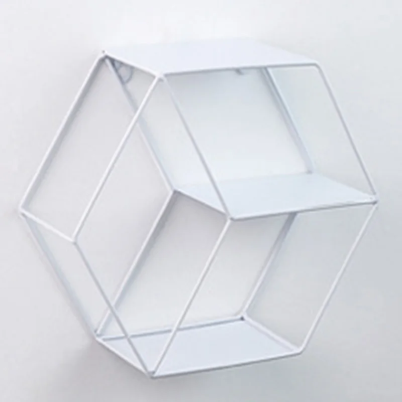 Hexagonal Grid Wall Hanging Shelf Rack Storage Holder Home Decor Use Sale | Дом и сад