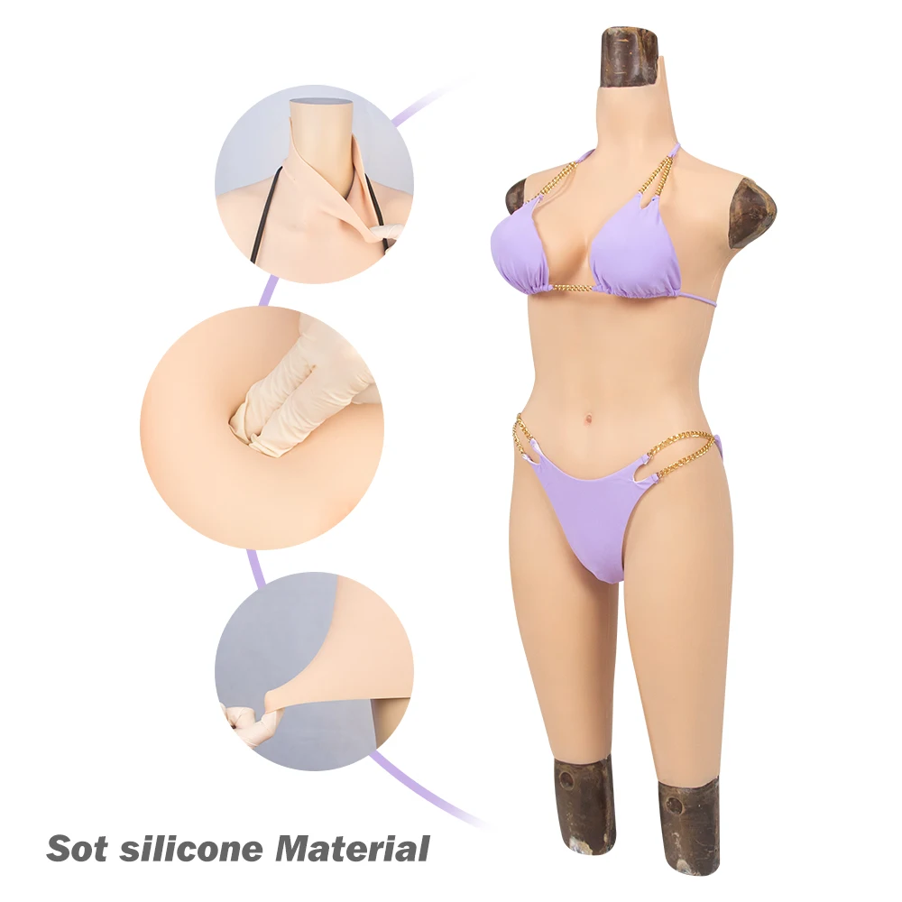 Crossdressers Bodysuits Realistic Silicone Breast Body Suit Fake Vagina Pussy Cosplay Costumes Transgender Shemale Drag Queen |