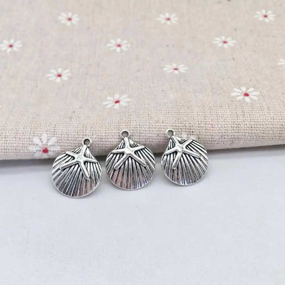 

Hot 13 pcs Fashion conch charms metal Marine life starfish pendant diy jewelry necklace B2496