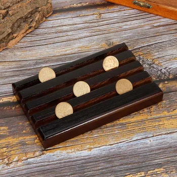 

4-Row Challenge Coin Holder Medal Storage Shelf Military Coin Display Stand Case Collector Box Desk Decor Collectible Coins