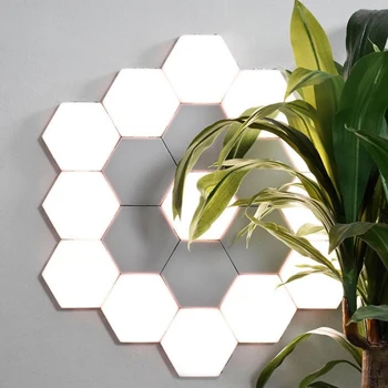 

4/6/10pcs Touch Sensor LED Quantum Light Magnetic Hexagon Modular Night Lamp Wall Creative Decor Light EU Honeycomb Lighting