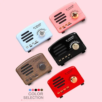 

Raido Mini Speaker Radio Vintage Style Bluetooth V4.0 Support FM TF Card Wireless Mini Speaker SP99