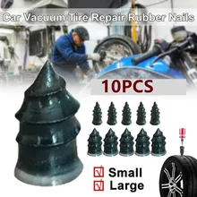 Clous de réparation de pneus sous vide, 10 pièces/lot, pour voiture, moto, Kit de réparation de pneus sans chambre à air, en caoutchouc, accessoire universel