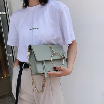 

2020 Fashion Small Women Messenger Bags High Quality Leather Women Handbag New Chain Solid Lady Flap Shoulder Crossbody Bag Sac
