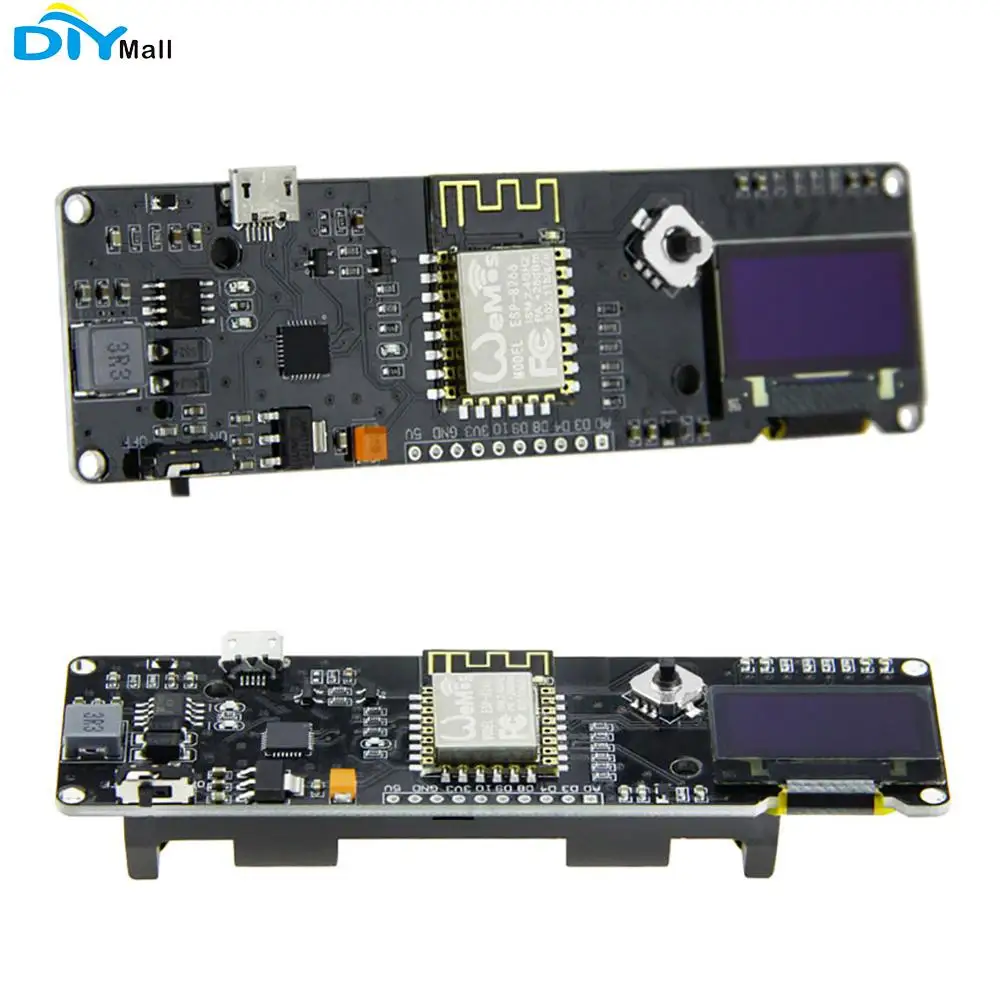 

ESP8266 Nodemcu Wifi Module 0.96 Oled Extended Temperature And Humidity Development Board Weather Station 18650 Battery Slot