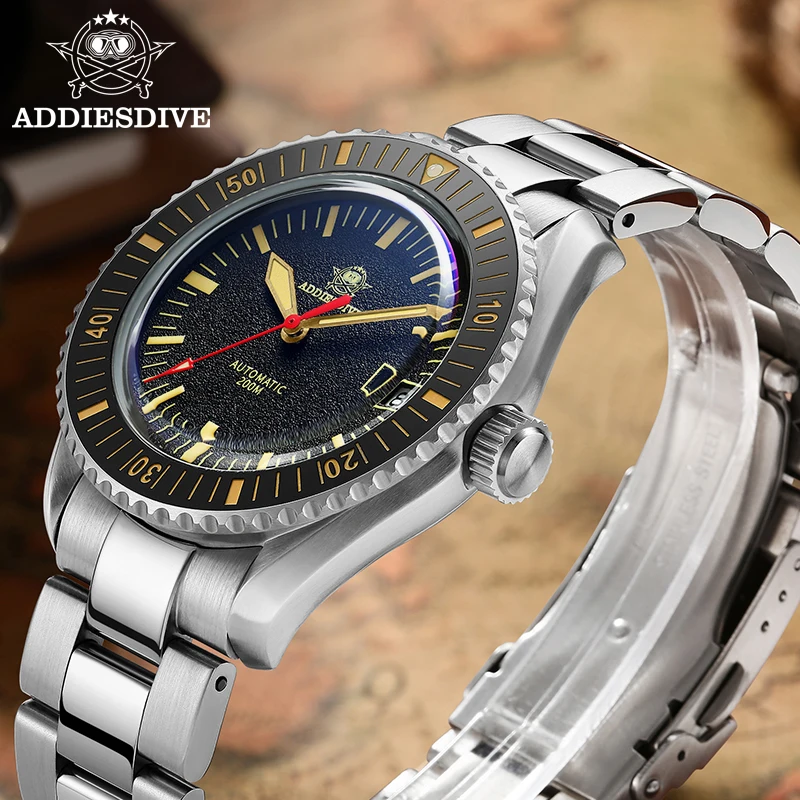 

ADDIESDIVE Men's Watch AD2105 C3 Super Luminous Calendar Sapphire Crystal 20Bar Waterproof NH35 Automatic Mechanical Watches