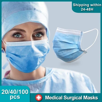 

Medical Surgical Mask 95% Meltblown Cloth Filter for Protection Anti Infection Respirator Dust Earloop Face Mask Disposable