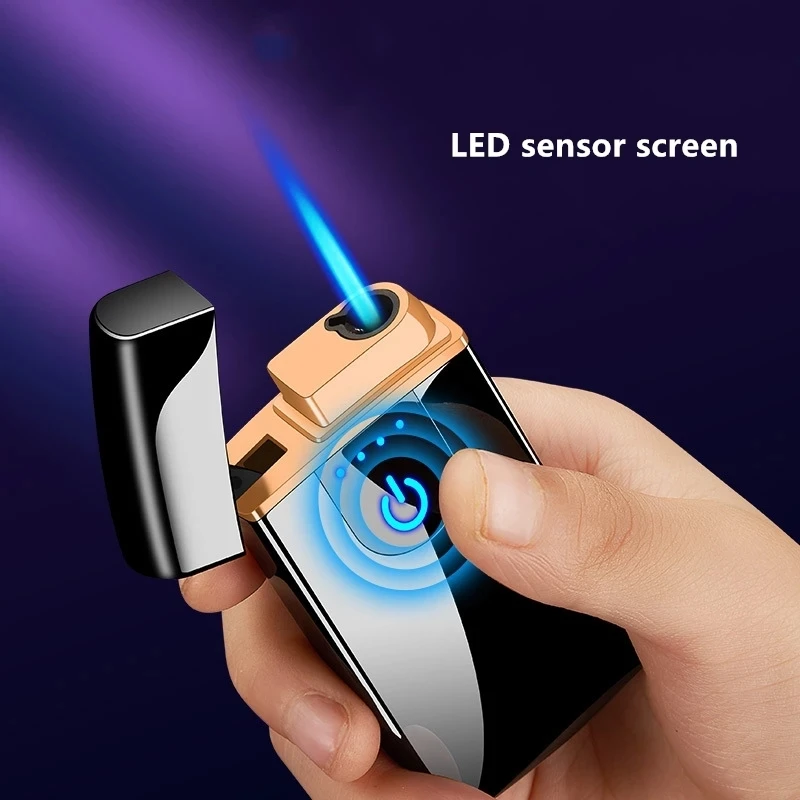 

Windproof Torch Lighters Jet USB Lighter Creative Gas-Electric Dual-use Flameless Cigarette Lighter Gas Sensor Electric Lighter