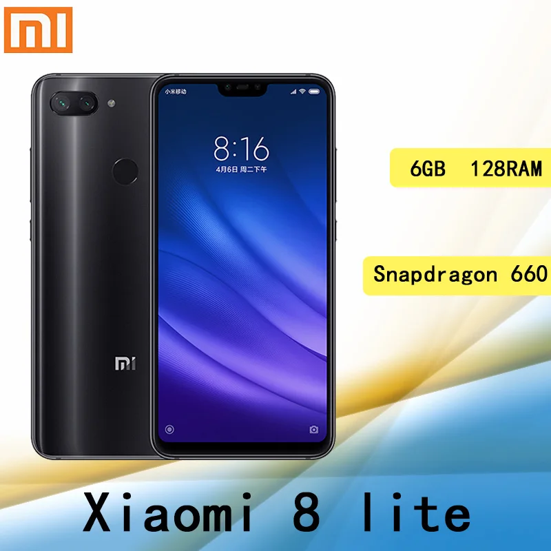 cellphone xiaomi 8 lite smartphone 4G 128G Snapdragon 660AIE 2280 *1080 Fingerprint Fast charging 18W | Мобильные телефоны и