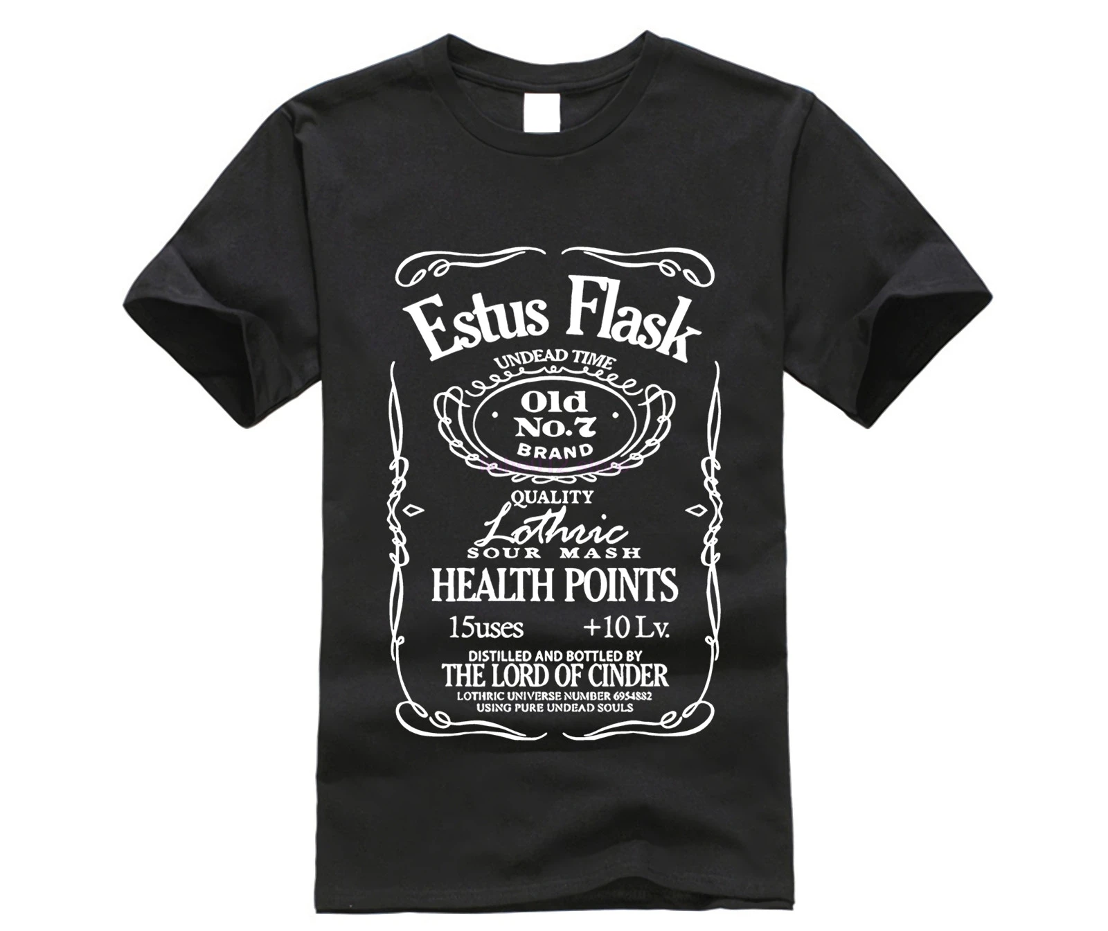 

Dark Souls Estus Flask T Shirt Game Knight Weapons Drink Plus Size T-Shirt Men Round Collar Short Sleeve Tees Tee Shirts