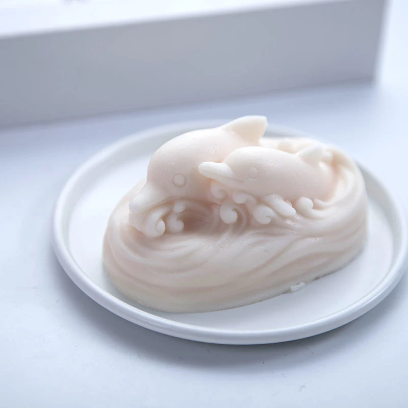 3D двойной милый Дельфин Силиконовое Мыло Плесень DIY мыло ручной работы изготовление помадки торт выпечки Плесень Силиконовое мыло ремесла