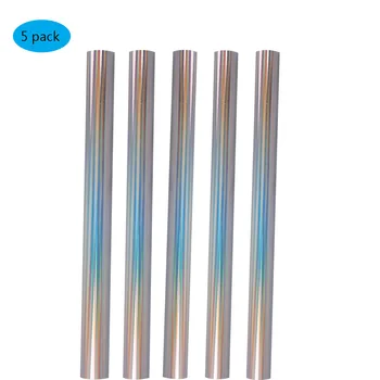 

HOHOFILM 5pack Holographic Craft vinyl Adhesive Vinyl 20INx12in for Silhouette Cameo,Stickers, for Decoration and DIY waterproof