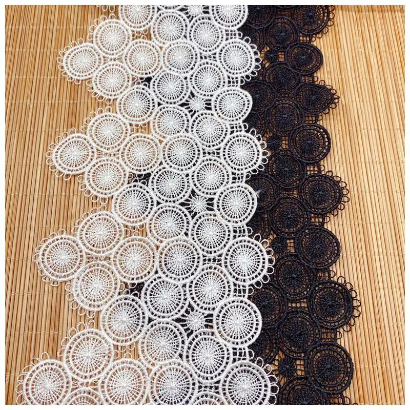 

2Yards/Lot 10.2CM Width Hollow Embroidery Circle Lace Fabric Trims DIY Sewing Handmade Accessories