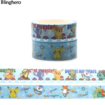 

10pcs/set Blinghero Cartoon 15mmX5m Washi Tape Stylish Masking Tape Notebook Stickers Anime Tapes Adhesive Tapes BH0019